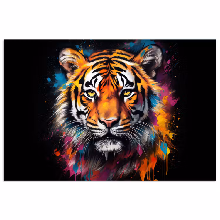 Poster - Tijger - Graffiti - Dieren - Zwart — 1