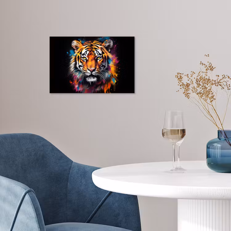 Poster - Tijger - Graffiti - Dieren - Zwart — 4