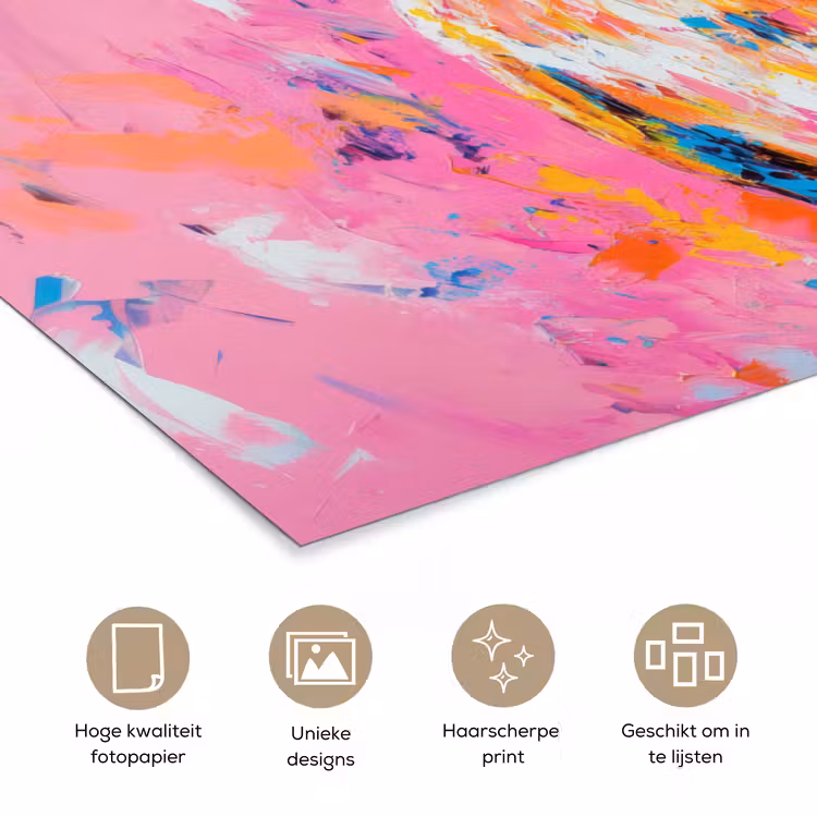 Poster - Uil - Roze - Blauw - Verf - Abstract — 5