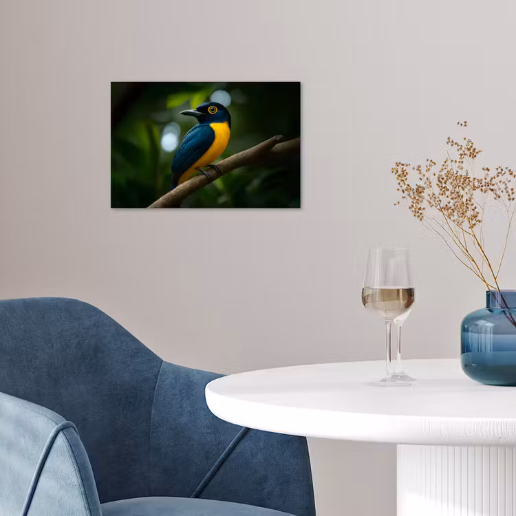Poster - Vogel - Tak - Geel - Bladeren — 4