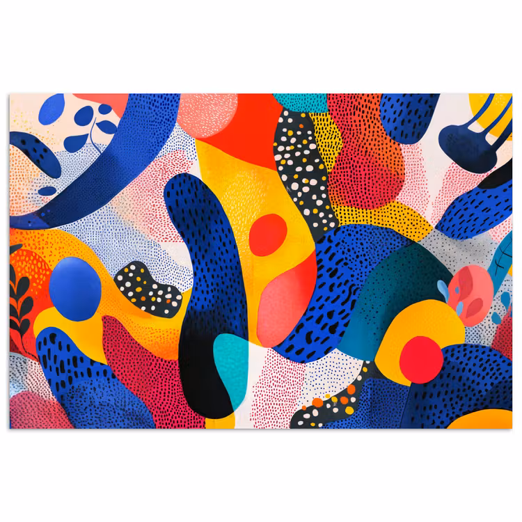Poster - Vormen - Abstract - Stippels - Blauw — 1