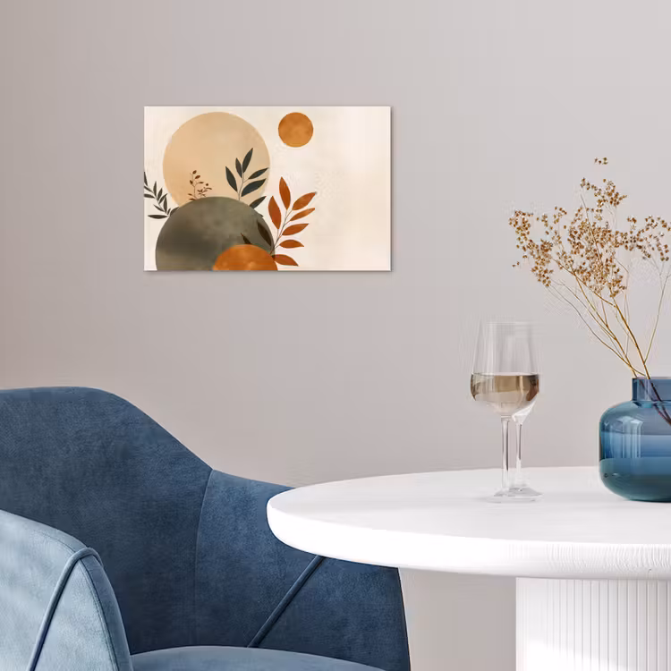 Poster - Vormen - Rond - Bladeren - Beige — 4