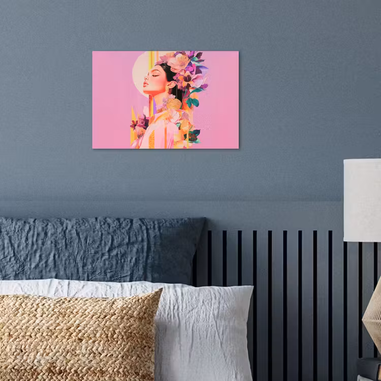 Poster - Vrouw - Bloemen - Paars - Abstract — 3