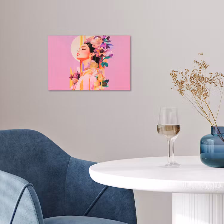 Poster - Vrouw - Bloemen - Paars - Abstract — 4