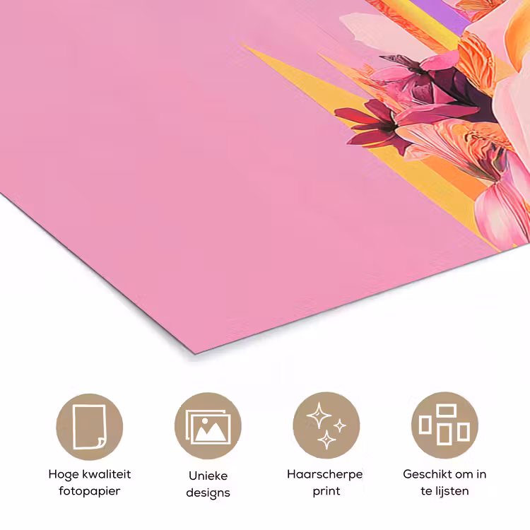 Poster - Vrouw - Bloemen - Paars - Abstract — 5