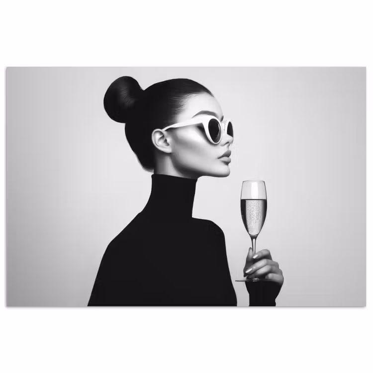 Poster - Vrouw - Champagne - Modern — 1