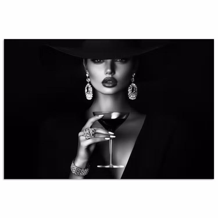 Poster - Vrouw - Cocktail - Chic — 1