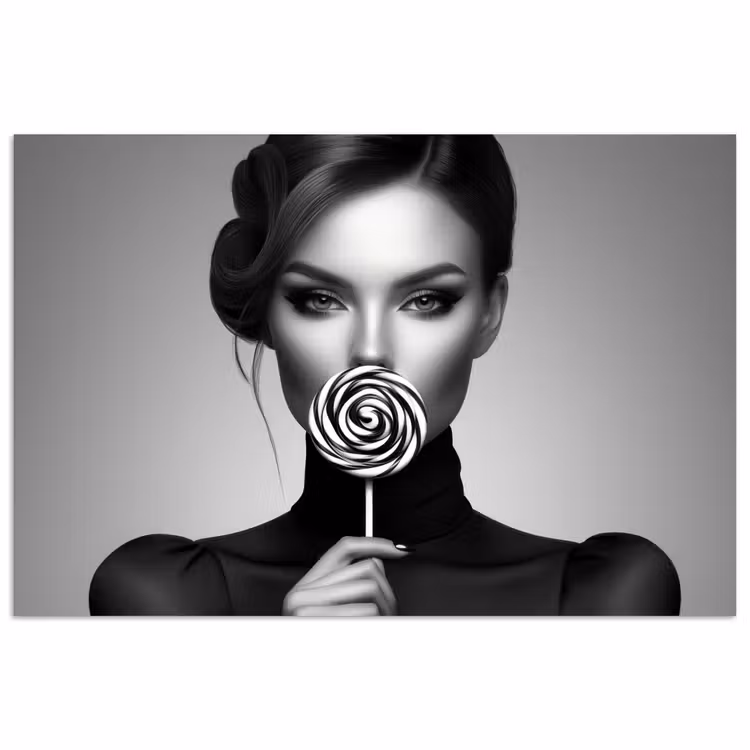 Poster - Vrouw - Lolly - Zwart — 1