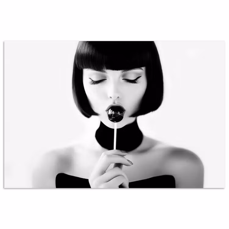 Poster - Vrouw - Lolly - Zwart - Wit — 1