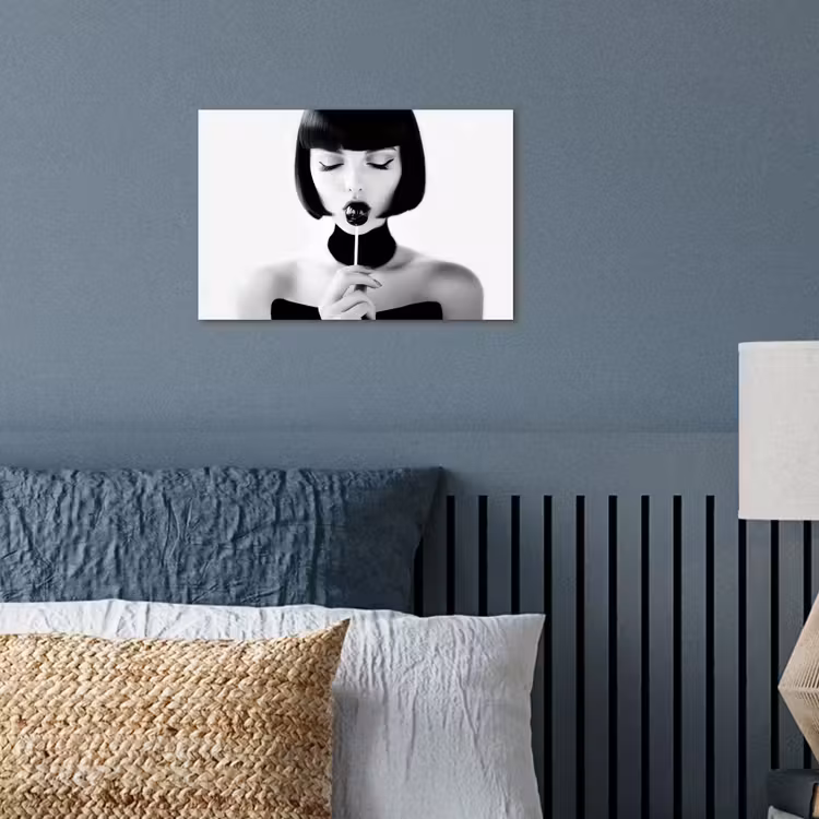 Poster - Vrouw - Lolly - Zwart - Wit — 3