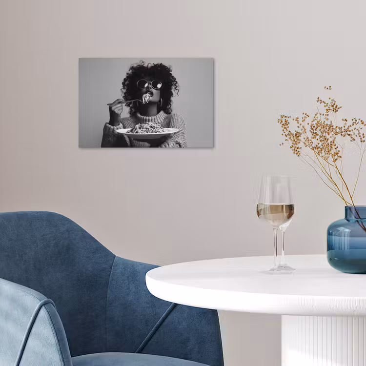 Poster - Vrouw - Pasta - Zwart - Wit — 4