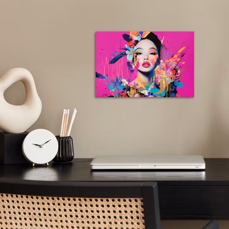 Poster - Vrouw - Portret - Abstract - Paars — 2