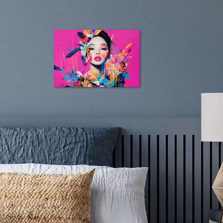 Poster - Vrouw - Portret - Abstract - Paars — 3