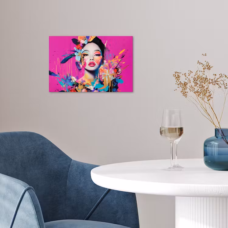 Poster - Vrouw - Portret - Abstract - Paars — 4