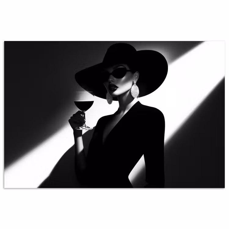 Poster - Vrouw - Wijn - Chic — 1