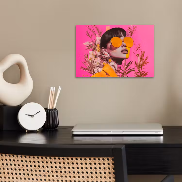 Poster - Zonnebril - Oranje - Vrouw - Planten — 2
