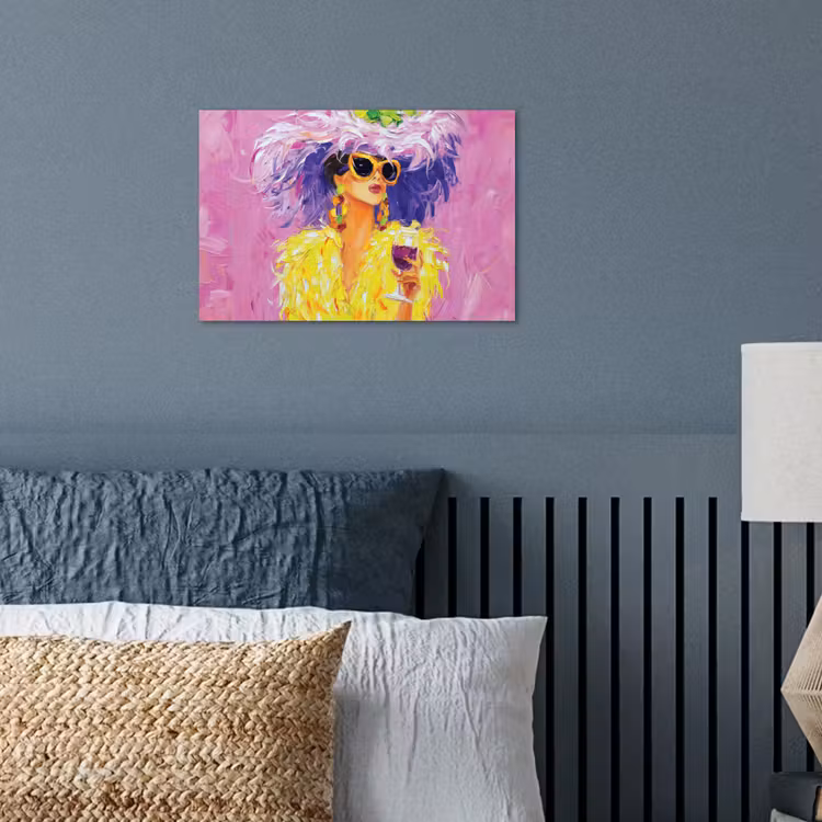 Poster - Zonnebril - Vrouw - Jas - Veren — 3