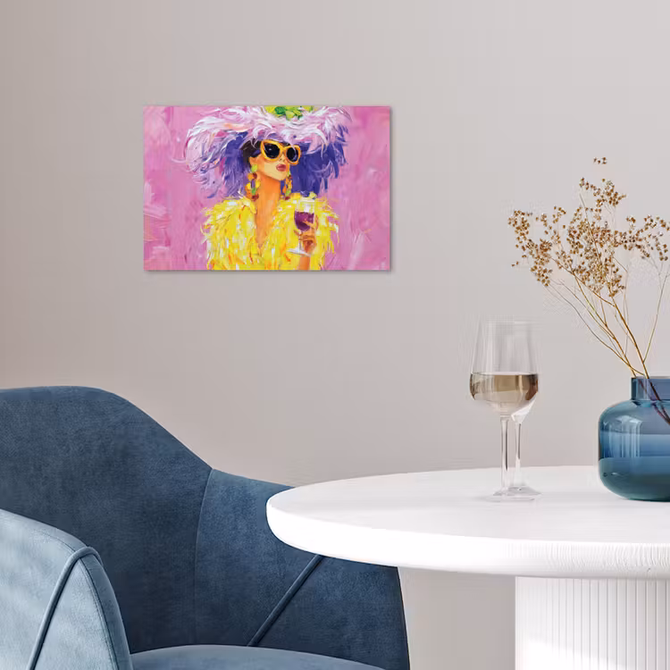 Poster - Zonnebril - Vrouw - Jas - Veren — 4