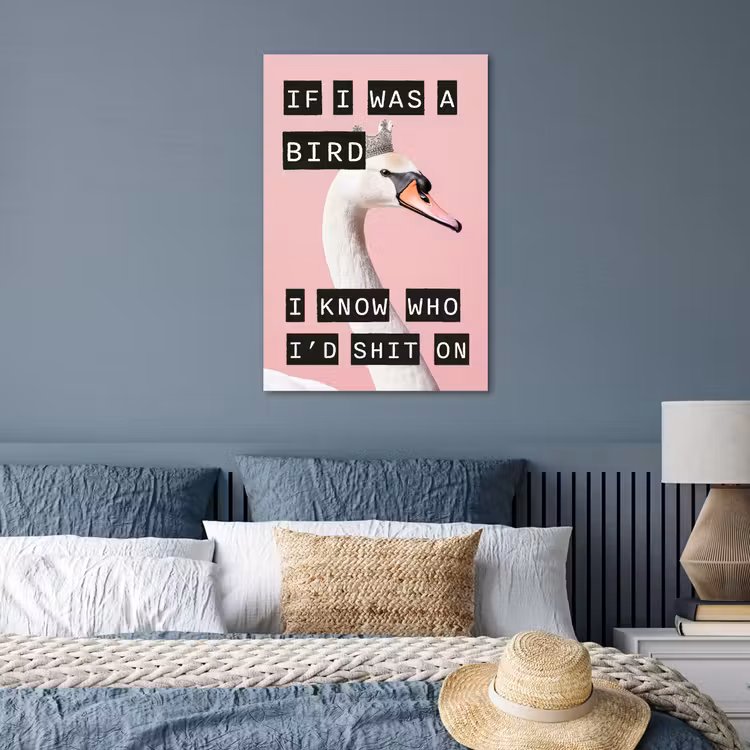 Poster - Zwaan - Vogel - Decoratie - Roze — 3