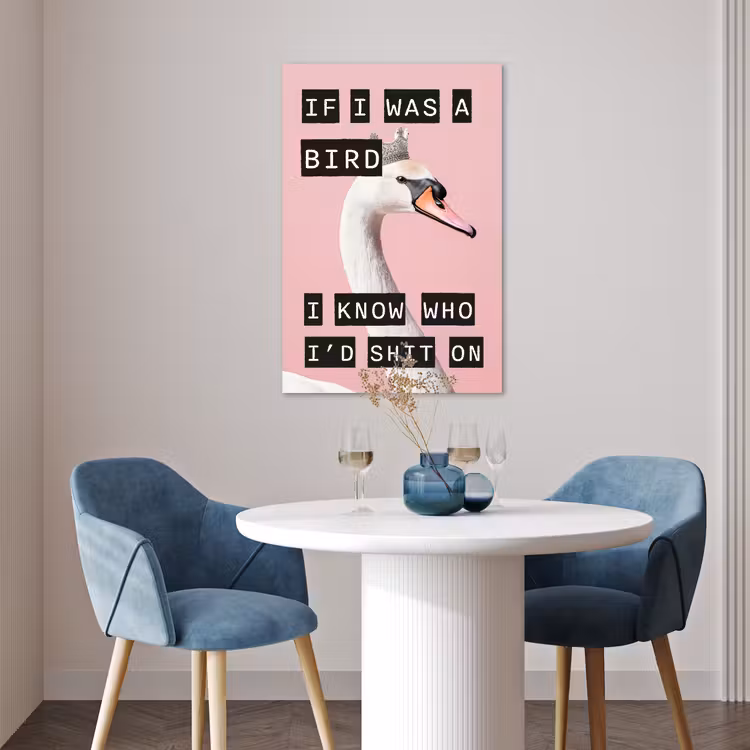Poster - Zwaan - Vogel - Decoratie - Roze — 4
