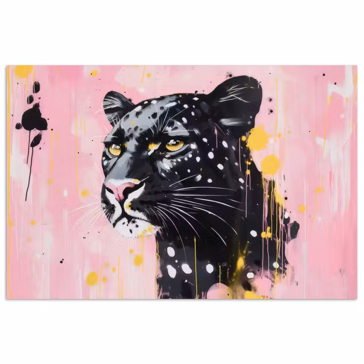 Poster - Zwart - Panter - Roze - Abstract — 1