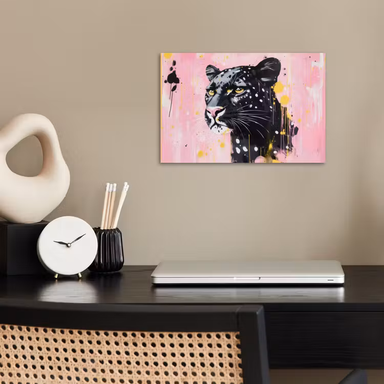 Poster - Zwart - Panter - Roze - Abstract — 2