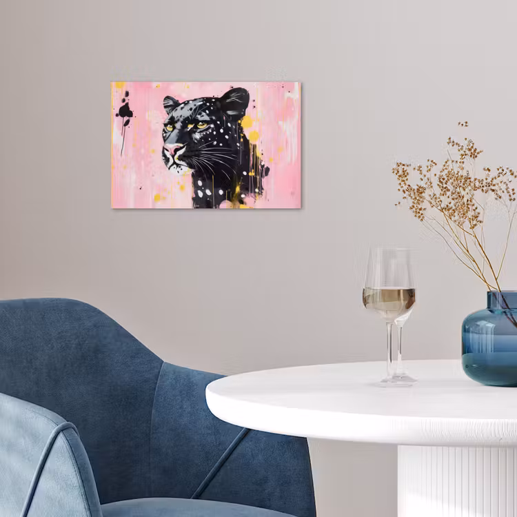 Poster - Zwart - Panter - Roze - Abstract — 4