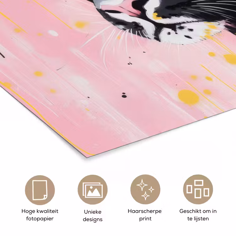 Poster - Zwart - Panter - Roze - Abstract — 5