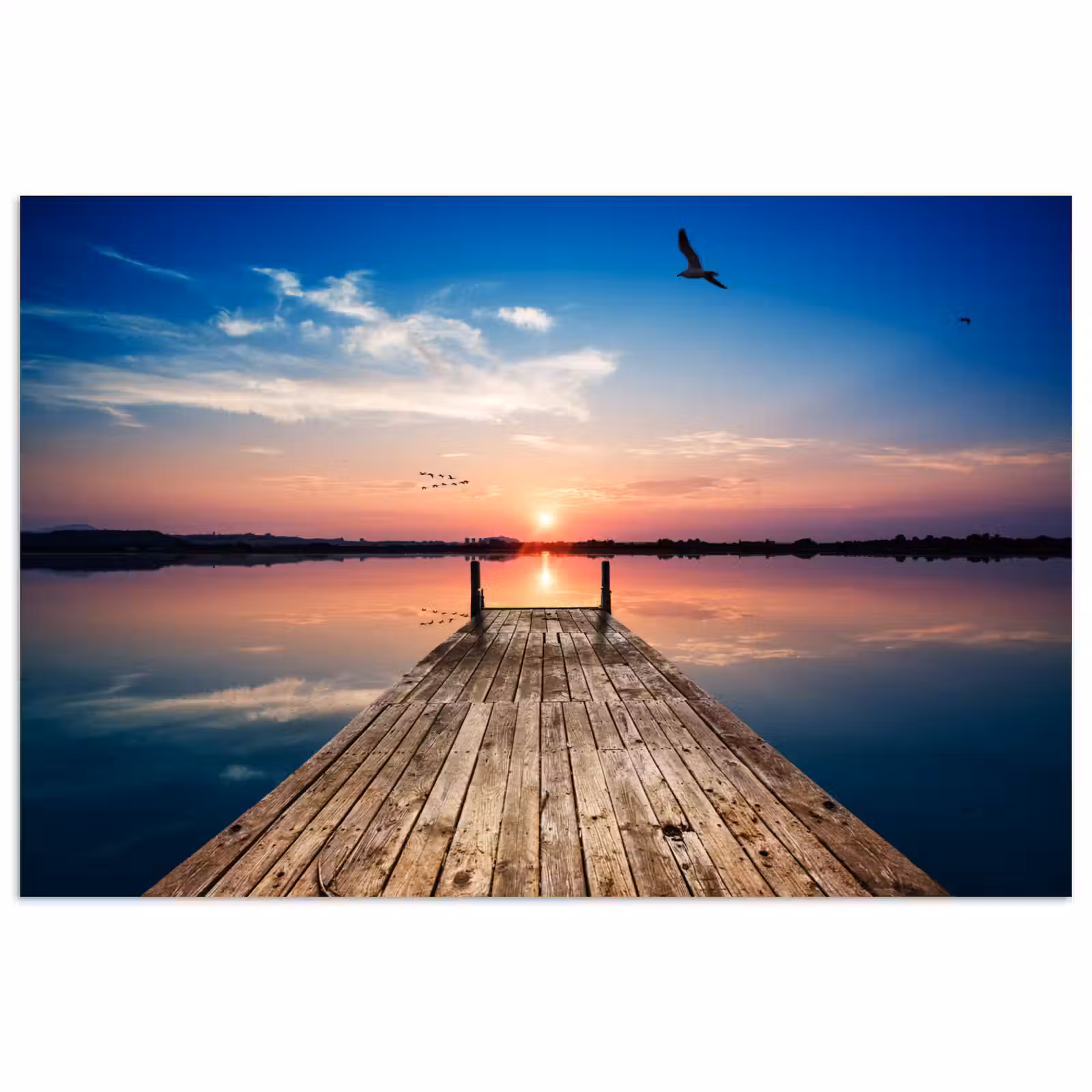 Poster - Steiger - Water - Zonsondergang - Roze - Horizon — 1
