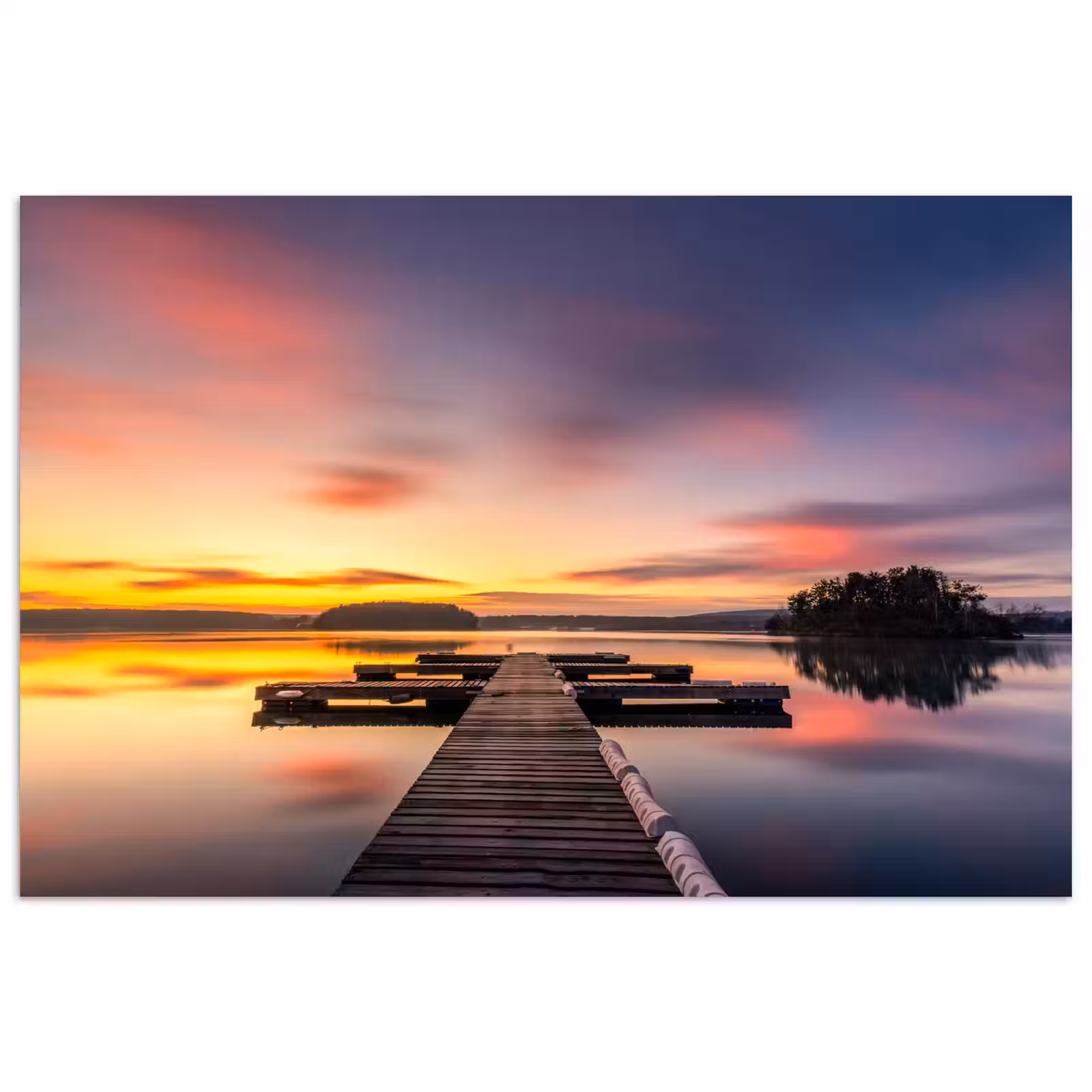 Poster - Steiger - Zonsondergang - Water - Zee - Reflectie — 1