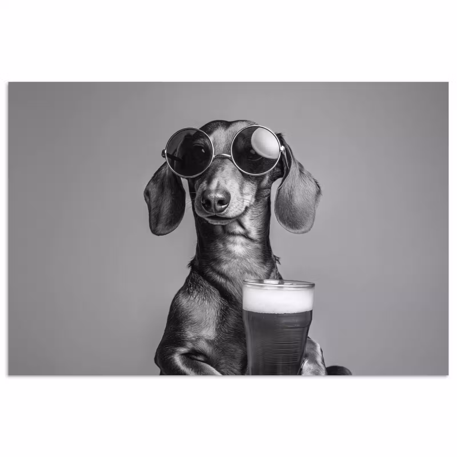 Poster - Teckel - Bier - Glas - Bril — 1