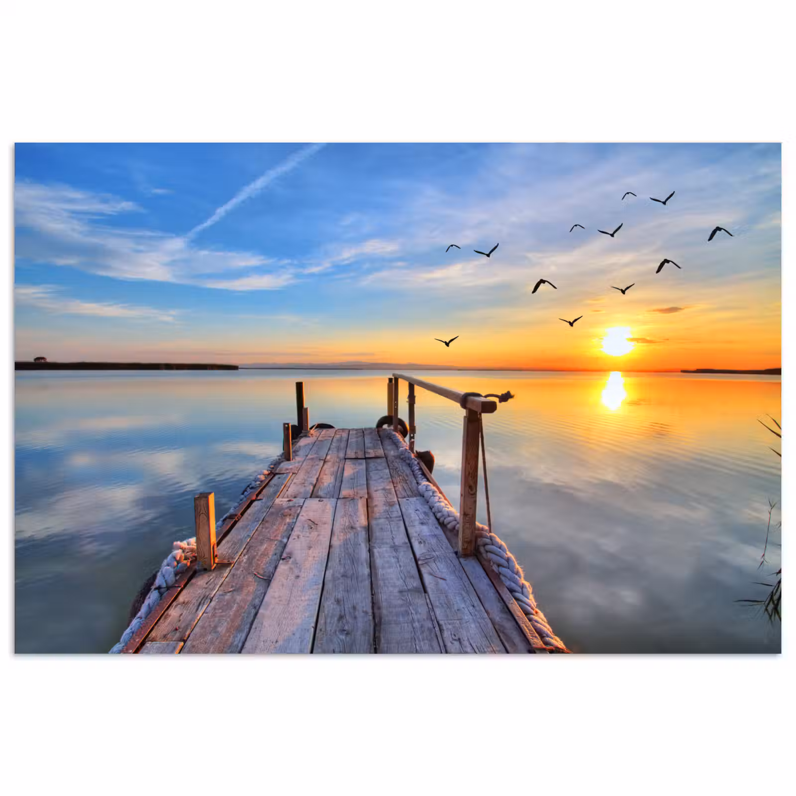 Poster - Water - Steiger - Vogels - Zonsondergang - Horizon — 1