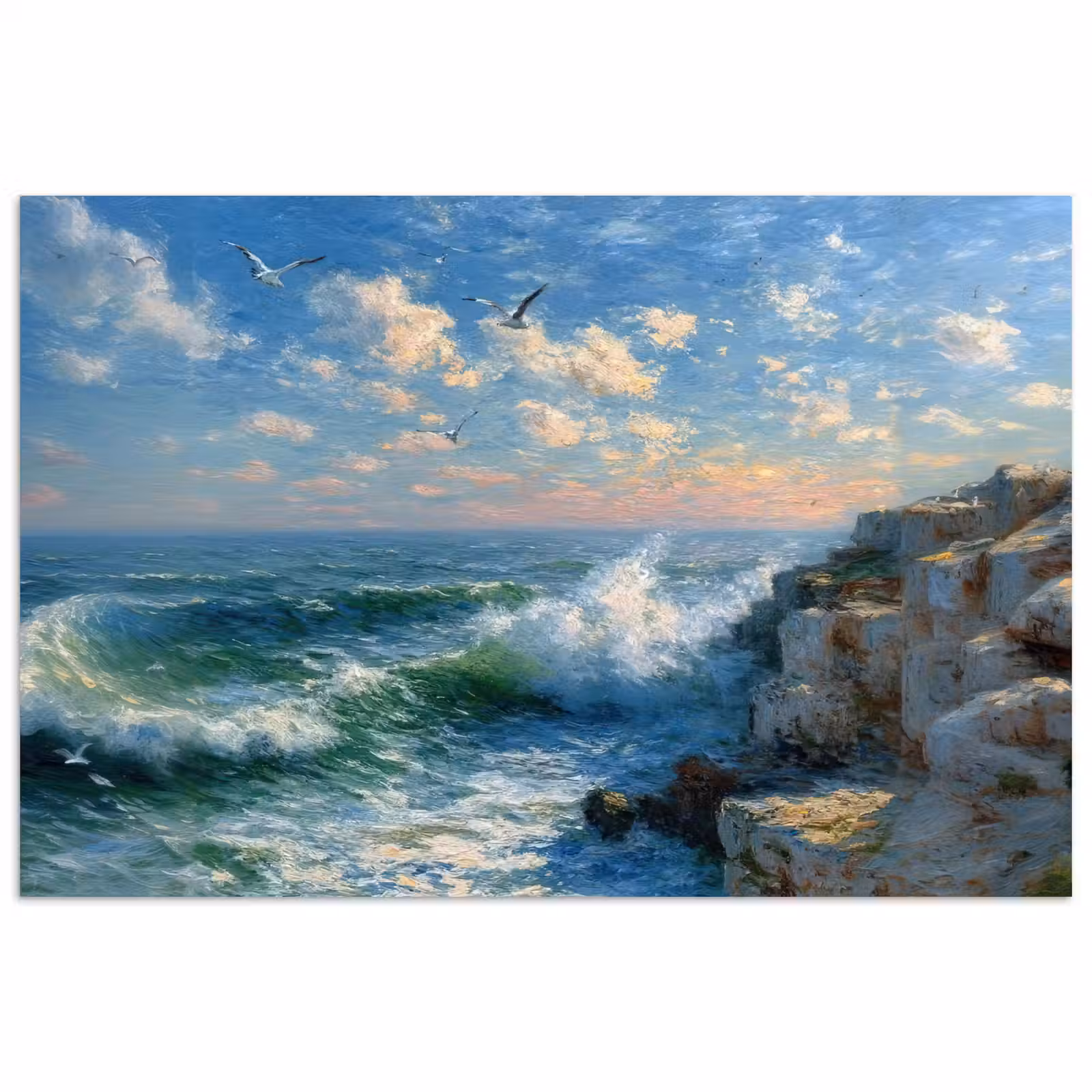 Poster - Zee - Golven - Rotsen - Meeuwen — 1