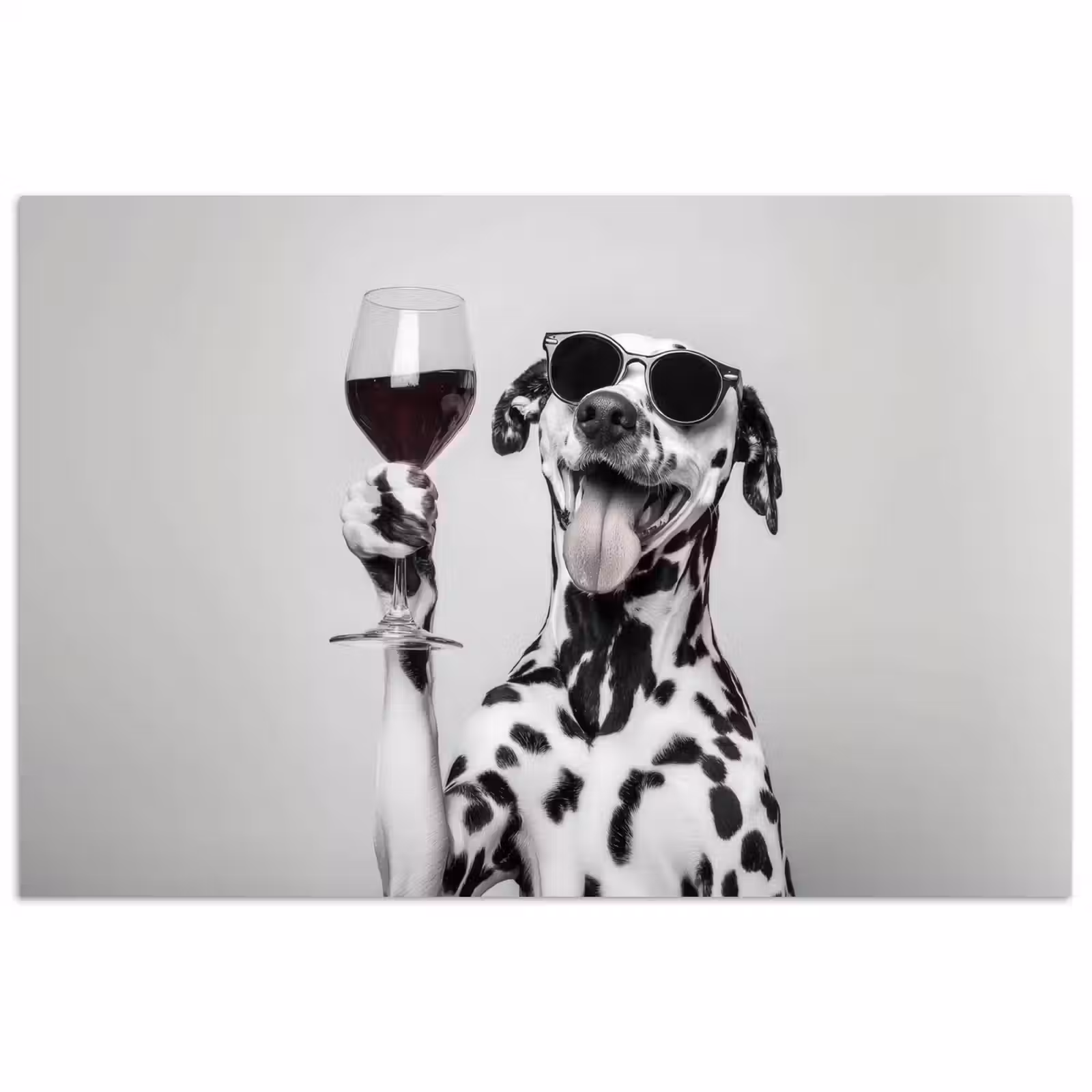 Poster - Zonnebril - Dalmatiër - Wijnglas - Tong — 1