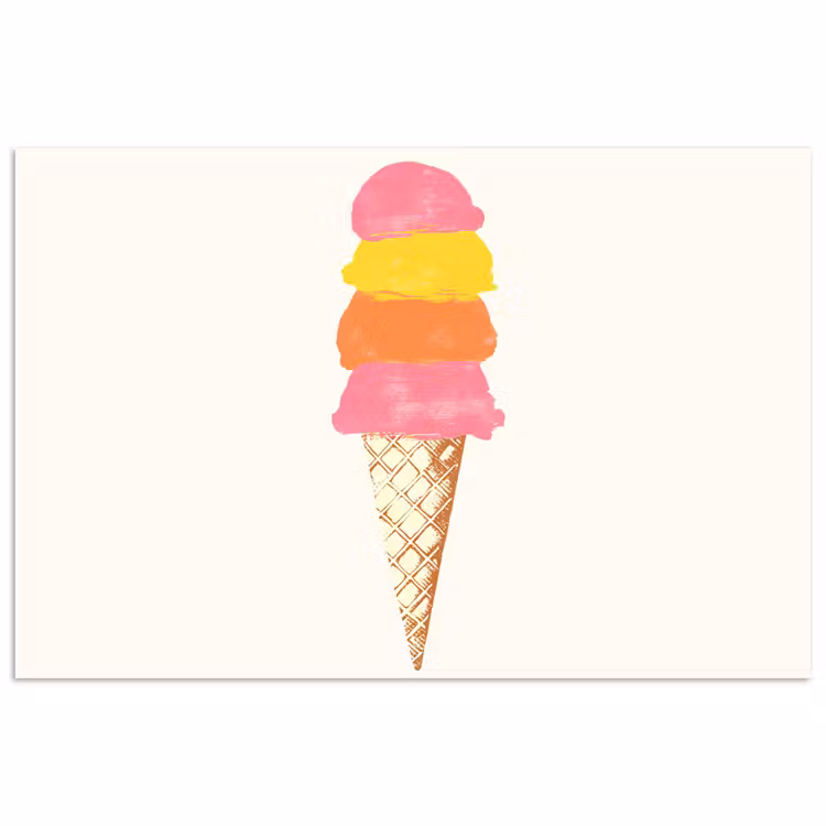 Poster - Schepijs - Hoorntje - Illustratie - Minimalistisch — 1
