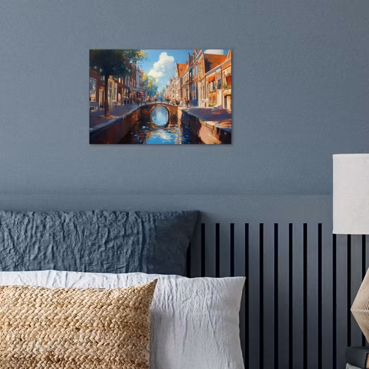 Poster - Stad - Gracht - Zon - Fietsen — 3