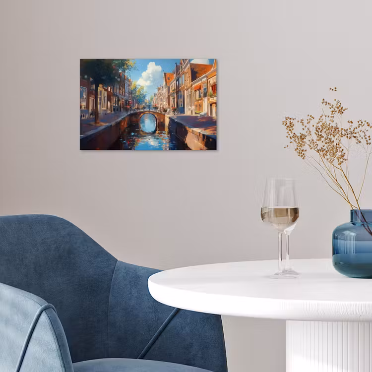 Poster - Stad - Gracht - Zon - Fietsen — 4