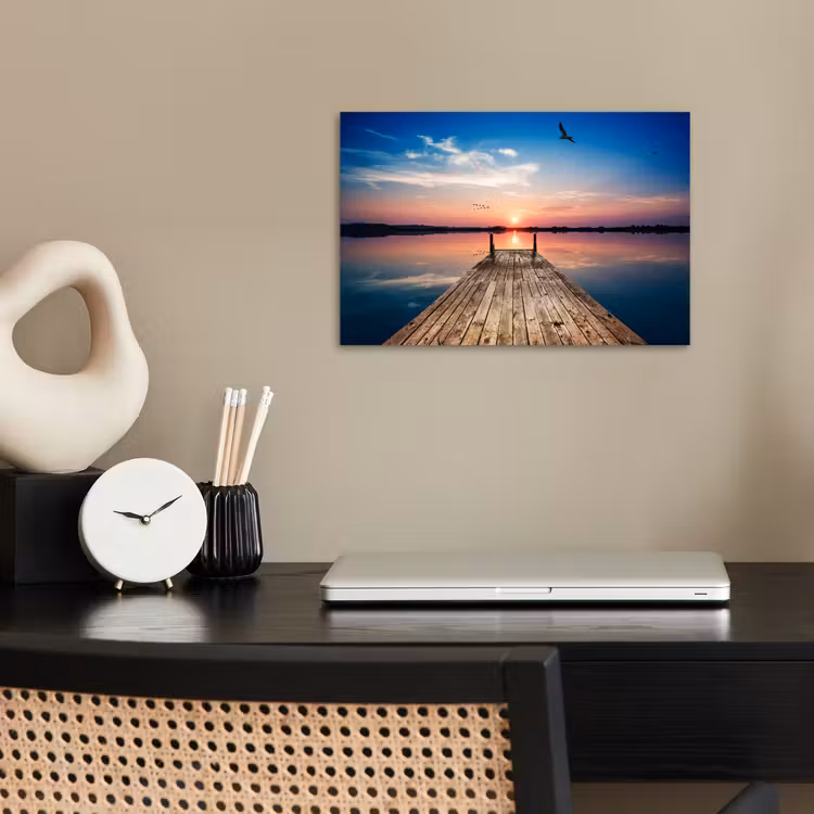Poster - Steiger - Water - Zonsondergang - Roze - Horizon — 2