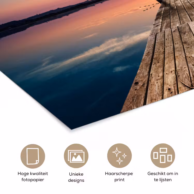 Poster - Steiger - Water - Zonsondergang - Roze - Horizon — 5