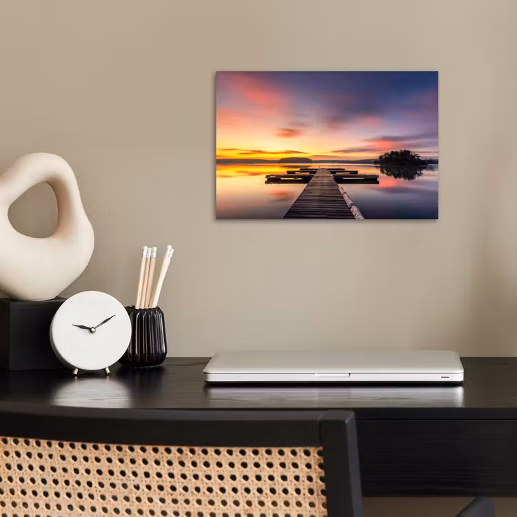 Poster - Steiger - Zonsondergang - Water - Zee - Reflectie — 2