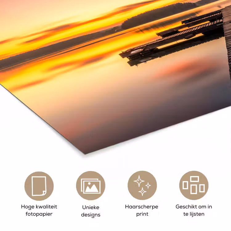 Poster - Steiger - Zonsondergang - Water - Zee - Reflectie — 5