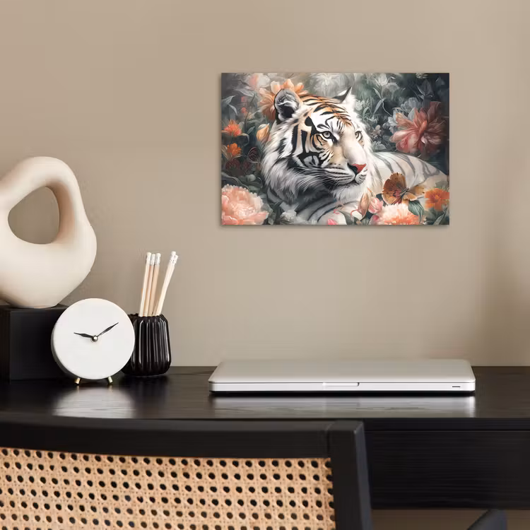 Poster - Tijger - Wilde dieren - Bloemen - Jungle — 2