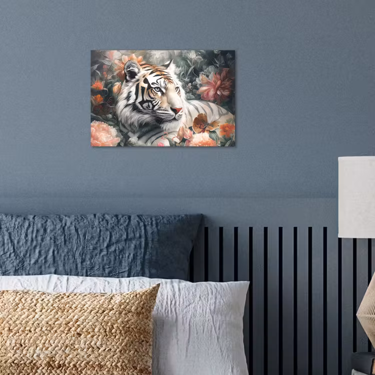 Poster - Tijger - Wilde dieren - Bloemen - Jungle — 3