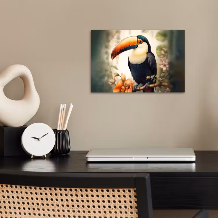 Poster - Toekan - Vogel - Bloemen - Planten — 2
