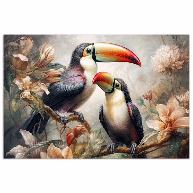 Poster - Toekan - Vogels - Bloemen - Jungle — 1