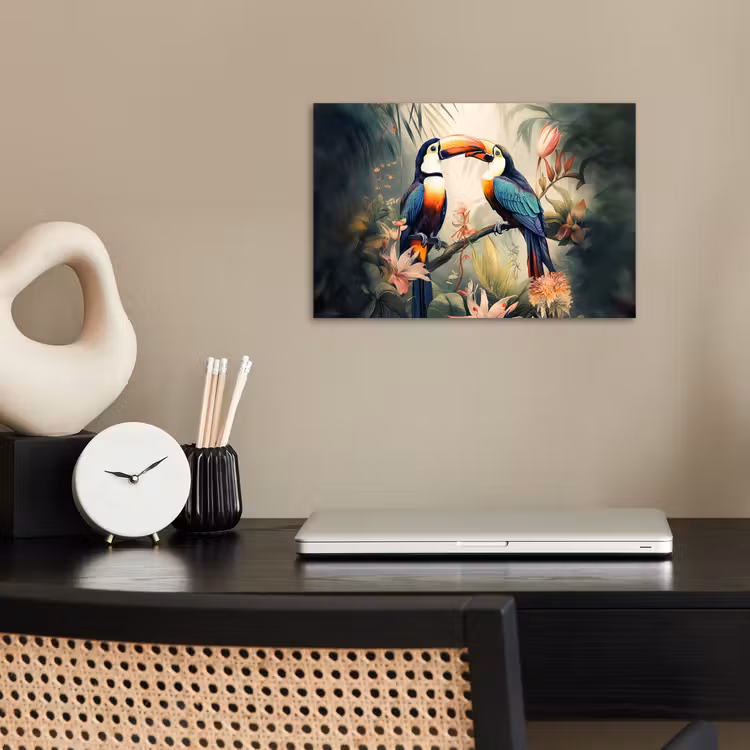 Poster - Toekan - Vogels - Bloemen - Natuur - Jungle — 2