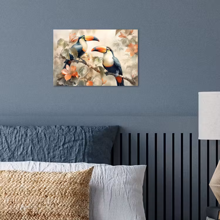 Poster - Toekan - Vogels - Bloemen - Tak — 3