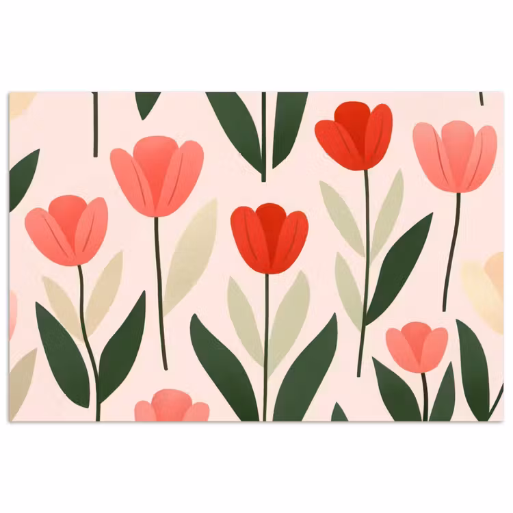 Poster - Tulpen - Modern - Roze — 1