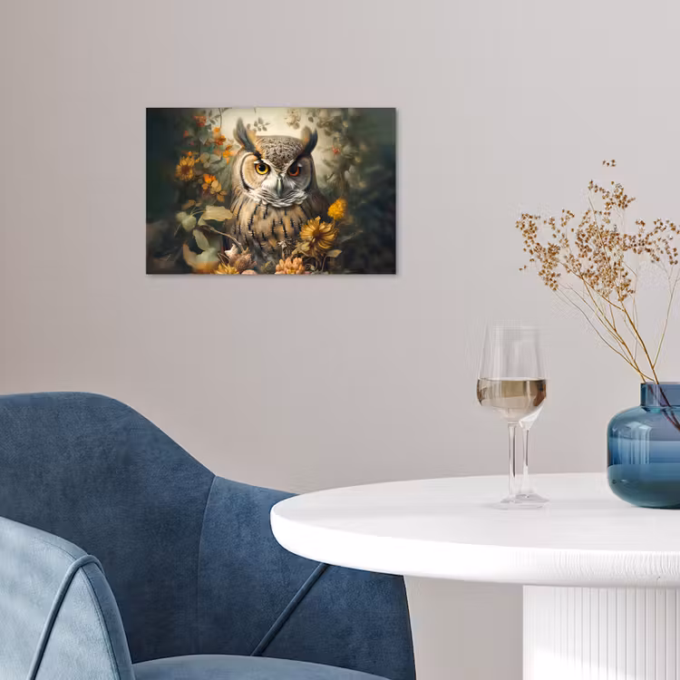 Poster - Uil - Vogels - Bloemen - Natuur — 4