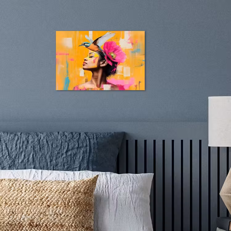 Poster - Vogel - Vrouw - Abstract - Bloem — 3